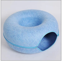 "Cama Donut con Túnel Interactivo – La Casa de Juegos Perfecta para tu Gato"