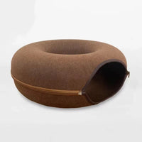 "Cama Donut con Túnel Interactivo – La Casa de Juegos Perfecta para tu Gato"